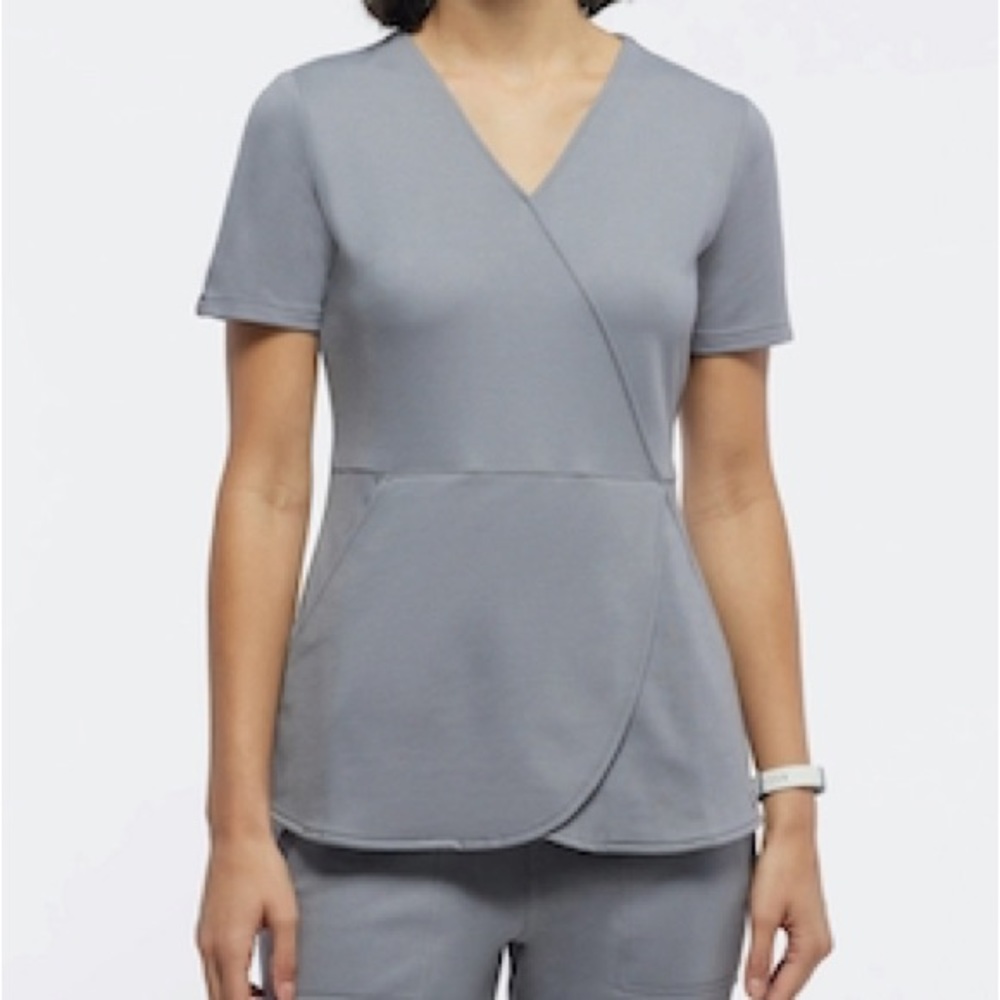 JAANUU Mock-Wrap Tulip Top